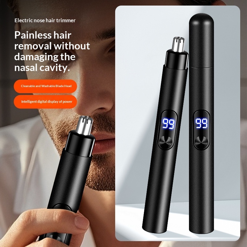 Electric Nose Hair Trimmer for Men - Portable Grooming Tool with Precision Blades